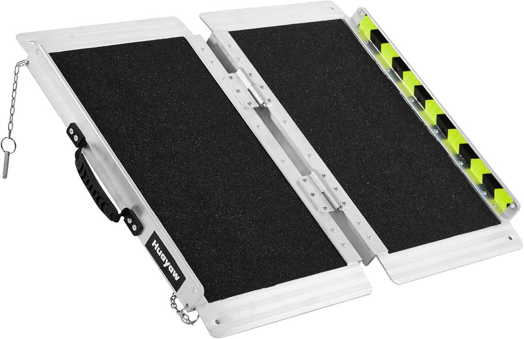 Wheelchair Ramp 2FT, Anti-Slip Aluminum Folding Handicap Portable Ramp, Wheelchair Ramps for Home Steps, Stairs, Doorways, Scooter Ramp (2FT [Using height 2-6 inch])