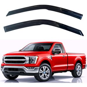 KPY Rain Guards Fit for 2015-2026 Ford F150 Regular Cab, Out-Channel Window Visors Vent Wind Deflectors 2PC, Truck Accessories for 2017-2026 Ford F250 F350 F450 F550 Super Duty (Single Cab Only)
