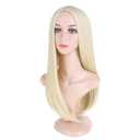 Kids Blonde Wig Long Blonde Wigs for Girls Middle Part Light Blonde Straight Synthetic Hair Blonde Wigs for Dress Up Cosplay Halloween