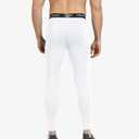 NuCamper Men's Compression Pants Cool Dry Tights Brethable Leggings Athletic Base Layer Bottoms for Running Basketball (White, M)