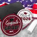 Graduation Maroon Party Supplies Kit Dinner Plates Dessert Plates and Napkins for Congrats Grad Party Decorations, Serves 50