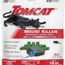 Tomcat Mouse Killer(e), Child Resistant, Refillable Station - Weather-Resistant Indoor/Outdoor Bait Station with Clear Monitoring Lid, 1 Station and 32 Bait Blocks