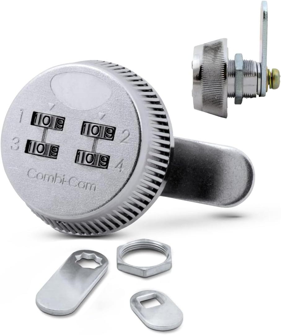 Combi-Cam 7803S 4-Dial Combination Cam Lock with 5/8" Cylinder and Chrome Finish