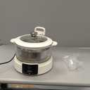 COOK WITH COLOR 3L Glass Low Carb Rice Cooker - Makes 6 Cups Cooked Low Sugar Rice with Auto Lift Filter Basket, Hotpot & Steamer for Rice, Grains and Oats, Digital Panel with Keep Warm, Cream