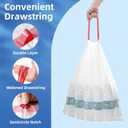 13.2 Gallon Tall Kitchen Drawstring Trash Bags, 120 Count Pre-separated Garbage Bags, Unscented, Leak Proof, Waste Bag for Kitchen, Office, Home