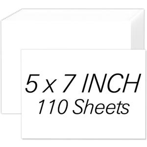 White Cardstock 5x7, 110 Sheets 5x7 Cardstock Paper, 200 GSM Premium Cardstock 5 x 7, Blank White Card Stock Paper for Printer, DIY Cards, Greeting Cards, Wedding Invitation, Postcards
