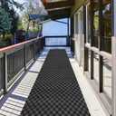 Runner Rug 2 ft x 6 ft Carpet Runners, Indoor/Outdoor Hallway Kitchen Entryway Bedroom Area Rugs with Non-Slip Rubber Backing, Garage mat, Checkered Black, Custom