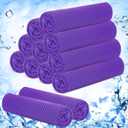 Hosuly 12 Pieces Cooling Towels for Hot Weather Soft Breathable Cold Towel Yoga Towels for Sweat, Sports, Workout, Fitness, Gym, Running, Travel Camping, 12 x 40 Inch (Purple)