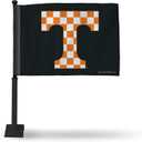 Rico Industries NCAA Tennessee Volunteers Alternate Car Flag W' Black Pole Double Sided Car Flag - 16" x 19" - Strong Pole that Hooks Onto Car/Truck/Automobile