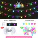 LYHOPE Easter Pastel Light, 19.3ft 60 LED Globe Decoration Lights, Battery Powered Pastel String Lights for Easter, Party, Fireplace, Mantels, Entrance, Tree, Home Decor, Clear Wire, Indoor Decor