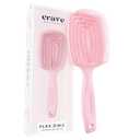Crave Naturals FLEX DMC Detangling Brush for Thick Hair - Glide Thru Detangling Brush - Hair Brush Detangler for All Hair Types - Flexible Layers Square Paddle Hairbrush - Pink - Comfort Grip