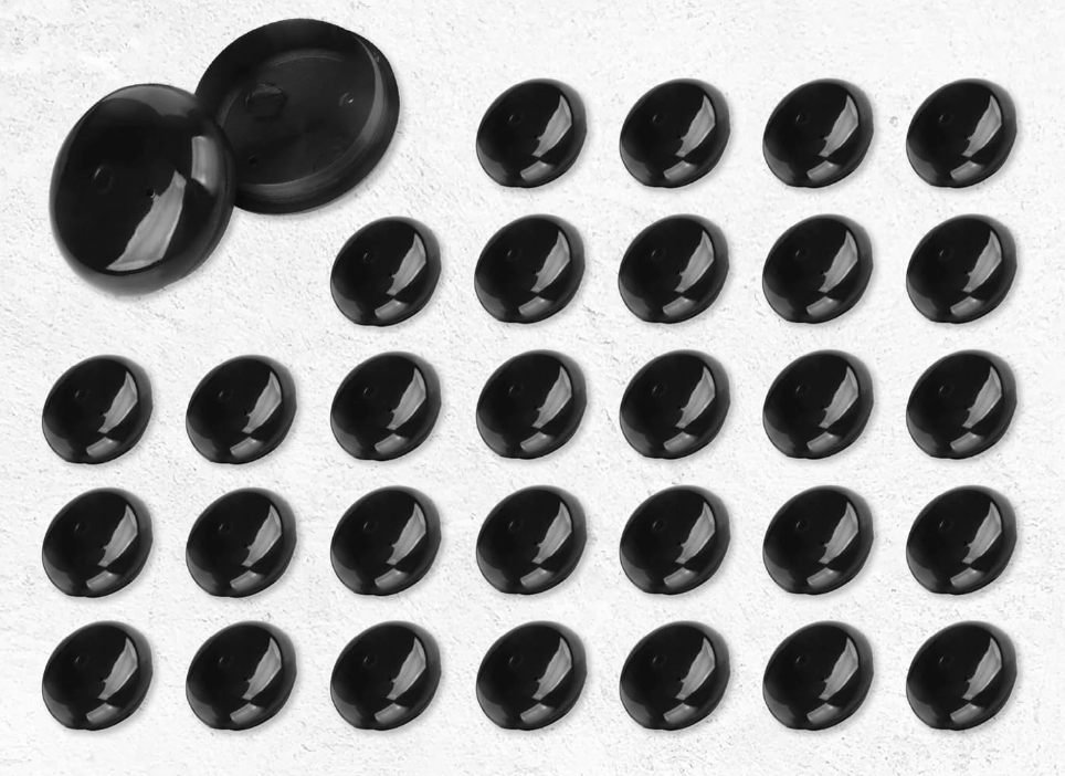 31-Pack Replacement Wrought Iron Chair Leg Caps - 1.5" Fits 8 Seats, UV Resistant Plastic Outdoor Floor Protectors for Patio Furniture, Tables & Seats - Wrought Iron Feet Caps