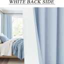 Baby Blue Curtains for Bedroom 45 Inch Length 2 Panel Linen Blackout Short Curtains for Nursery Boy Girls Bathroom Kitchen Light Bluey Unisex Black Out Drapes for Living Room Heat Cold Light Blocking