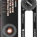 Saker Miter Saw Protractor|7-Inch Aluminum Protractor Angle Finder Featuring Precision Laser-Inside & Outside Miter Angle Finder for Carpenters, Plumbers and All Building Trades (Black)