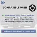 17 Inch Gloss Black Universal Wheel Covers Hubcaps for Steel Wheels, Set of 4, Adjustable Snap-On Design for Most Sedans, SUVs, Trucks & Vans, Tool-Free Install