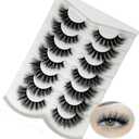 loladook False Eyelashes Cat Eye Faux Mink Soft Fluffy Full Strip Lashes Wispy Natural Volume 18mm Fake Eye Lashes Pack