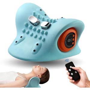 Neck Massager,Shiatsu Neck Massager 2025 with Heat Electric Shoulder & Cervical Massage for Pain Relief deep Tissue Massage Pillow Heated Neck Stretcher for Neck, Back, Shoulder (Blue)