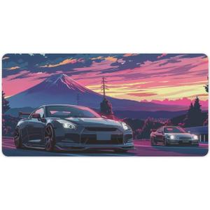 Large Mouse Pad Anime JDM Car R35 R34 Mount Fuji Desk Mat Computer Accessories Gaming Office Organizers Supplies Decor Essentials Keyboard Pads for Desk Rubber 30x60cm