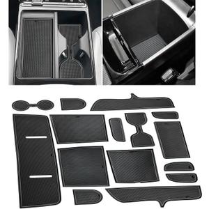for Hyundai Tucson 2025 2026 Accessories Door Slot Mats Cup Holder Insert Coaster Center Console Liner Glove Box Cover for Hyundai Tucson Limited/Hybrid Interior Trim Non-Slip Pad 15PCS Set, Black