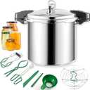 24qt pressure canner and canning pressure cooker with gauge,14.5PSI,practical 7pc Canning Supplies Starter Set,compatibility gas and induction cooktops, pressure cooker for canning (GREEN)