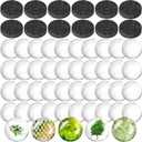 96pcs Craft Magnets Glass w Adhesive Backing and Transparent Clear Glass Cabochons DIY Craft Fridge Magnets for Whiteboard Refrigerator(48 Set,1-Inch,Round)