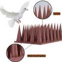 Bird Spikes, 20 Packs Bird Deterrent, Raccoon and Squirrel Deterrent, for Outdoor Repelling Birds and Reptiles, Squirrel Spikes for Fences and Roofs to Keep Birds AwayBrown