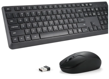 Wireless Keyboard and Mouse Combo for Windows, 2.4G Full-Sized External Cordless Computer Keyboard Mouse Combo for Laptop PC Desktop Chrome Mac, Number Pad 1600 DPI Silent Mouse USB Receiver (Black)