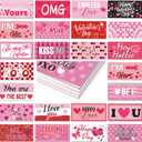 24 Designs Valentines Photo Booth Props Double Sided 11x5.5 Inch Valentine's Day Party Decorations for Photoshoot Photo Booth Props Waterproof Selfie Signs PVC for Galentines Wedding Party Supplies