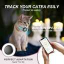 (Blue) GPS Tracker for Cats, Waterproof GPS Cat Trackers Cats Collar with Bells, No Subscription, GPS Cat Collar, Adapt with Apple Find My (iOS Only) Finder Tag for Vehicles, Pets, Kids