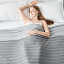 EMME Cooling Blankets for Hot Sleepers, Summer Blanket Twin 60"x80" for Bed, Thin Lightweight Throw Blanket for Couch, Double-Sided Keep Body Cool, Grey Cold Sheet Night Sweats