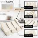Silicone Soap Dish (USA Patented) Self Draining Bar Soap Holder for Shower Bathroom Sink, Drying Soap Dish Tray Sponge Holder Easy Cleaning Soap Saver Travel Accessories (Beige, 2)