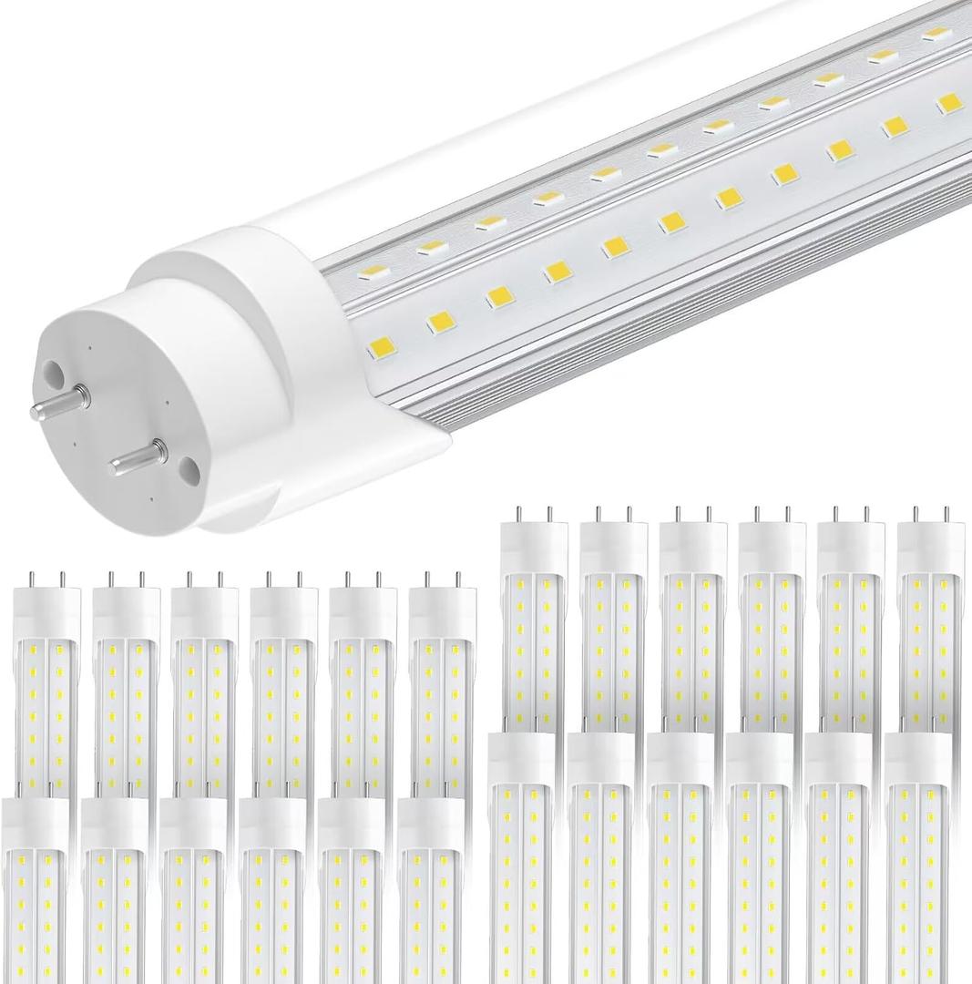 T8 Led Bulbs 4 Foot, 5000K 45W 5850LM 24-Pack, 4ft Ballast Bypass Led Bulbs Super Bright LED Daylight, Fluorescent Light Replacement, T8 4' Led Tube Shop Light for Workshop Garage Warehouse