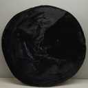 Urban Lifestyle Faux Fur Saucer Chair, Foldable Cozy Accent Chair for Kids, Teens & Adults, Gaming Chair Dorm Chair Bedroom Chair, Metal Frame, Black Faux Fur Seat