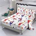 Football Sheets Kids Full Size Bed Sheets 4Pcs Sport Baseball Football Bedding Full 3D Printed Washable Machines Sheet Set