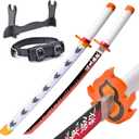 Demon Slayer Sword for Kids 31inch - Bamboo Blade with Belt and Sword Stand - Anime Sword Original TextureDemon Slayer Katana for Cosplay PurposeVarious Styles Available