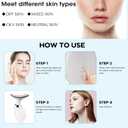 Red Light Therapy for Face, 7 Color LED Facial Light Therapy Wand for Skin Care at Home Blue Light Therapy Face Massager Tool for Neck (White)