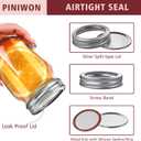 PINIWON Mason Jars 16 oz with Airtight Lids and Bands, 15 Pack Regular Mouth Canning Jars, Clear Glass Pint Jars for Canning, Pickling, Food Storage, DIY Projects, 24 Labels, Brush & String Included