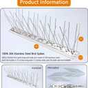 QIEGL Bird Spikes for Pigeons 304 Stainless Steel Cover 25 Feet (23 Pack Uninstalled)