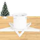 GuuG Real Christmas Tree Stand Base - Live Trees Small Christmas Tree Holder up to 6.5ft Trees for Real Xmas Trees Decoration 0.53 Gal Star+ (White)
