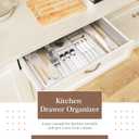 Criusia 11 PCS Clear Plastic Drawer Organizer Set - 5 Large Size Versatile Kitchen and Bathroom Organizer Trays, Non-Slip Storage Bins for Makeup, Utensils, Tool and Office Desk