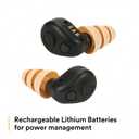 3M PELTOR TEP-200 Tactical Ear Plug Kit, NRR 23dB, Rechargeable, Noise Reduction, Construction, Law Enforcement