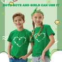 Kids St. Patrick's Day Shirt 2-7 Years Old Toddler Boys Girls Lucky Clover Tops Irish T-Shirts Shamrock Tee Outfits Heart S (Green, S)