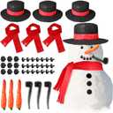 42 Pcs Christmas Snowman Decorating Making Kit Snowman Dress Up Fun Outdoor for Xmas Winter Holiday Party Decoration Gifts, Ability to Decorate 3 Snowmen(13 x 7 x 10,7,Classic Style)