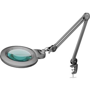 Neatfi XL Bifocal LED Magnifying Lamp, 7-Inch Acrylic Lens, 5D/20D Magnification, Hands-Free, Dimmable, 84 SMD LED, Adjustable Arm for Crafts, Reading, Close Work (Silver, with Clamp)