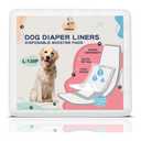 Dog Diapers Liners, 130 Ct, Super Absorbent Booster Pads for Male Dog Wraps and Female Dog Diapers, Lnnovative Hook-and-Loop Tape Design, Super-fit & No Shifting,Large Dog Diaper Pads