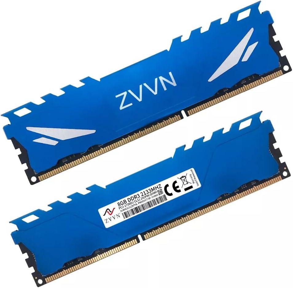 16GB (2 x 8GB) DDR3 2133MHz OC (PC3 17000U) 240Pin DIMM Arbeitsspeicher Computer Desktop Memory Module Ram Upgrade (2133Mhz, Blue)
