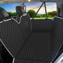 Meolsaek Dog Hammock for Car Back Seat Scratch Proof Nonslip Pet Car Seat Cover,Side Flaps with Zipper, Heavy Duty Car Seat Cover for Dogs with Storage Bag (Black-Zipper)
