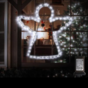 19” Angel Indoor Christmas Lights Angel Hanging Light Up Lights Mains Powered Timer Built in Outdoor Christmas Tree Lights, Angel Lights Christmas Decorations Fairy Snowflake Lights