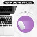 7 x Leather Mouse Pad, Office Mouse Mat Non-Slip Rubber Base Stitched Edge Washable Waterproof Round Mousepad for Office Gaming PC Laptop, Round Diameter 8.7 inches, Purple