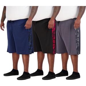 3 x  Real Essentials Men's Big & Tall 3-Pack Dry Fit & Mesh Active Athletic Perfomance Shorts (5X)